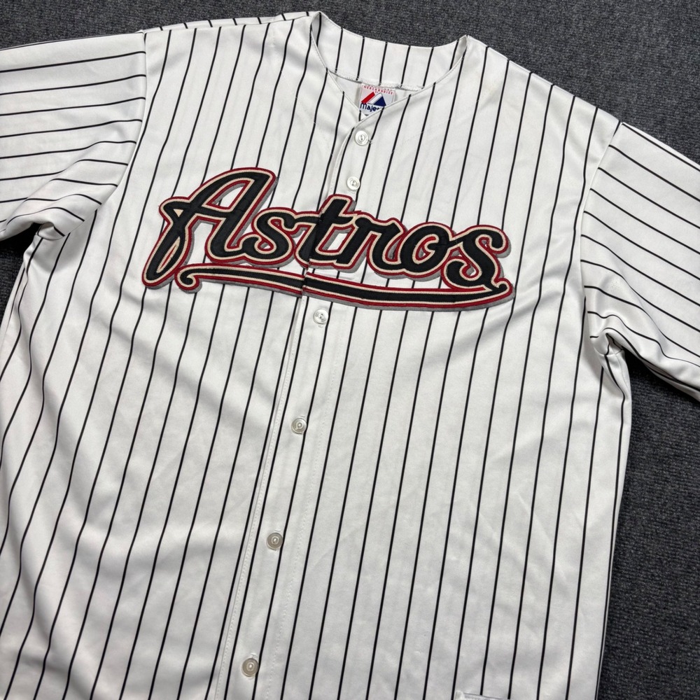 Vintage Majestic Houston Astros Jersey Mens XL White Pinstripe Made USA